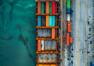 imagem aeroa de containers